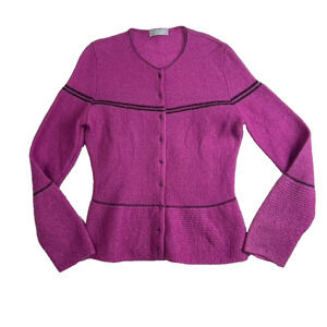 Marina Spadafora Cardigan Sweater Women Small Medium Pink Wool and Mohair Blend